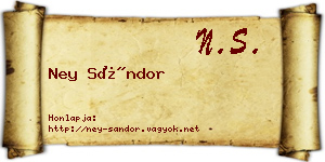 Ney Sándor névjegykártya