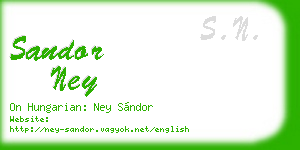 sandor ney business card