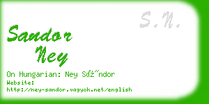 sandor ney business card